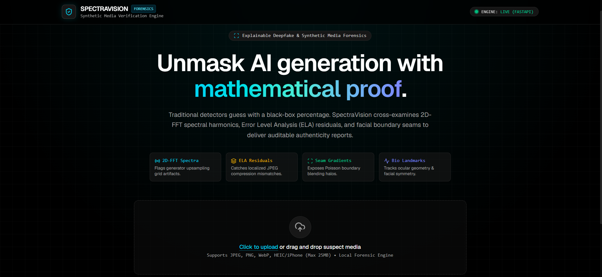SpectraVision AI Deepfake & Synthetic Media Forensic Intelligence Platform